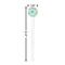 Abstract Teal Stripes White Plastic 7" Stir Stick - Round - Dimensions