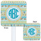 Abstract Teal Stripes White Plastic Stir Stick - Double Sided - Approval