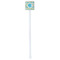 Abstract Teal Stripes White Plastic Stir Stick - Double Sided - Square - Single Stick
