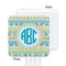 Abstract Teal Stripes White Plastic Stir Stick - Single Sided - Square - Approval
