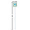 Abstract Teal Stripes White Plastic Stir Stick - Square - Dimensions