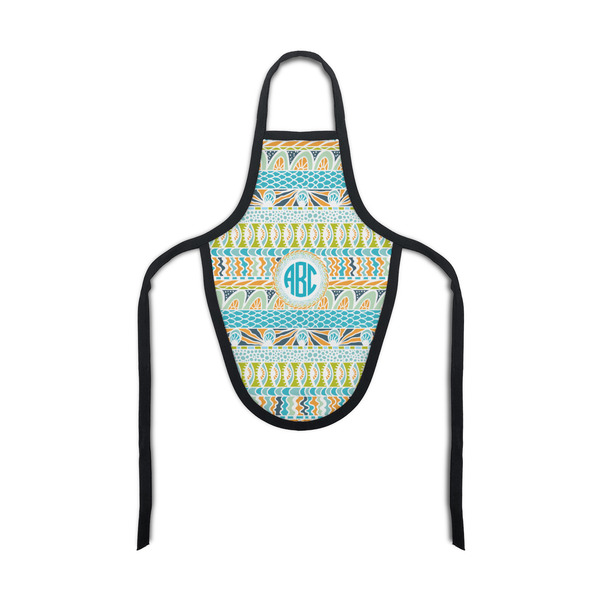 Custom Abstract Teal Stripes Bottle Apron (Personalized)
