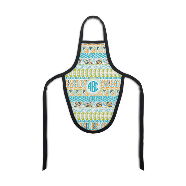 Custom Abstract Teal Stripes Bottle Apron (Personalized)