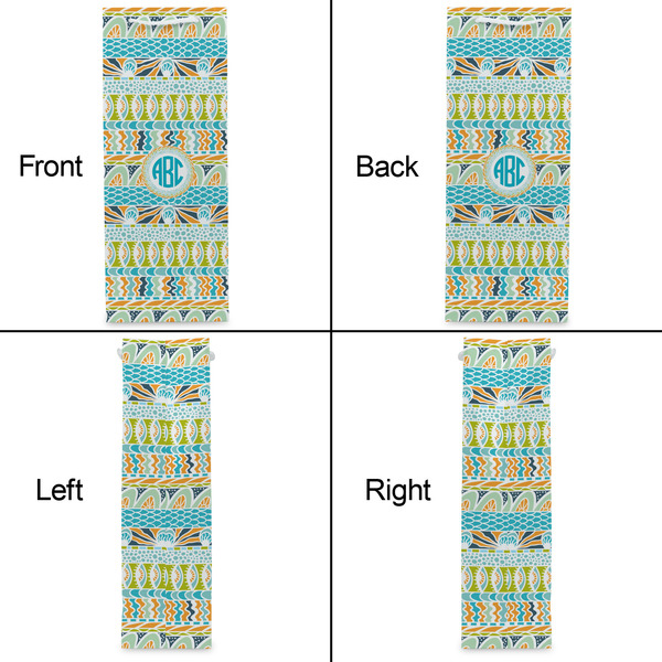Abstract Teal Stripes Wine Gift Bag - Gloss - Approval