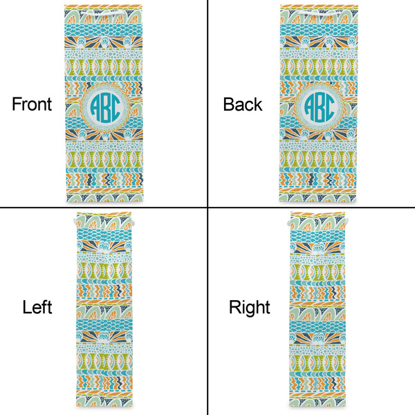 Abstract Teal Stripes Wine Gift Bag - Matte - Approval