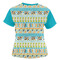 Abstract Teal Stripes Women's T-shirt Back