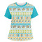 Abstract Teal Stripes Women's Crew T-Shirt