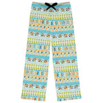 Abstract Teal Stripes Womens Pajama Pants - S
