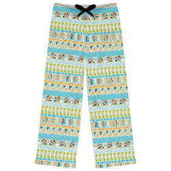 Abstract Teal Stripes Womens Pajama Pants - 2XL