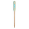 Abstract Teal Stripes Wooden Food Pick - Paddle - Single Pick