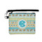 Abstract Teal Stripes Wristlet ID Cases - Front