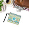 Abstract Teal Stripes Wristlet ID Cases - LIFESTYLE