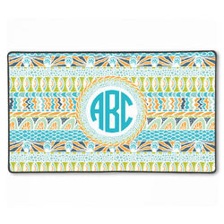 Abstract Teal Stripes XXL Gaming Mouse Pad - 24" x 14" (Personalized)