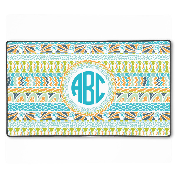 Custom Abstract Teal Stripes XXL Gaming Mouse Pad - 24" x 14" (Personalized)