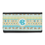 Abstract Teal Stripes Leatherette Ladies Wallet (Personalized)