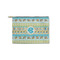 Abstract Teal Stripes Zipper Pouch Small (Front)