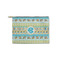 Abstract Teal Stripes Zipper Pouch - Small - 8.5"x6" (Personalized)