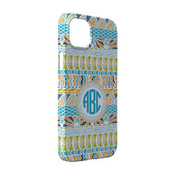 Abstract Teal Stripes iPhone Case - Plastic - iPhone 14 (Personalized)