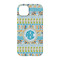 Abstract Teal Stripes iPhone 14 Case - Back