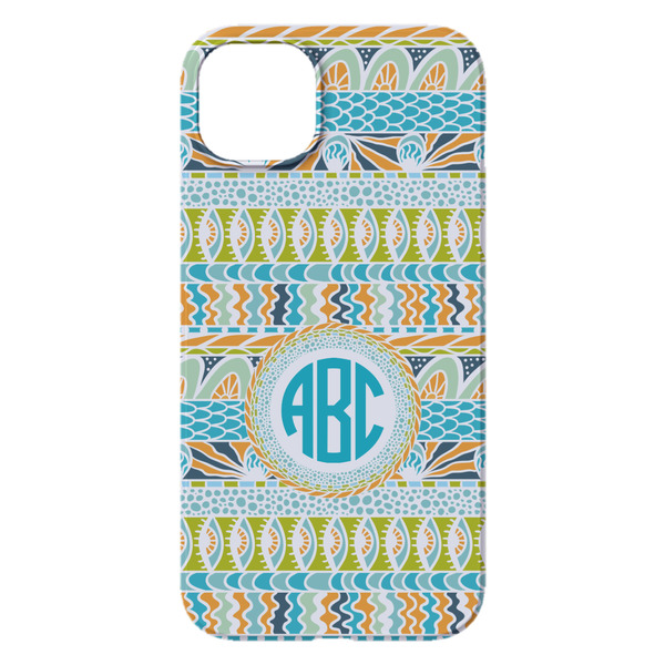 Abstract Teal Stripes iPhone 14 Pro Max Case - Back