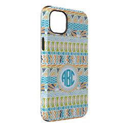 Abstract Teal Stripes iPhone Case - Rubber Lined - iPhone 14 Pro Max (Personalized)