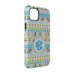 Abstract Teal Stripes iPhone Case - Rubber Lined - iPhone 14 Pro (Personalized)