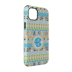 Abstract Teal Stripes iPhone Case - Rubber Lined - iPhone 14 (Personalized)