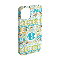 Abstract Teal Stripes iPhone Case - Plastic - iPhone 15 (Personalized)