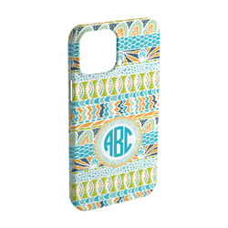 Abstract Teal Stripes iPhone Case - Plastic - iPhone 15 Pro (Personalized)