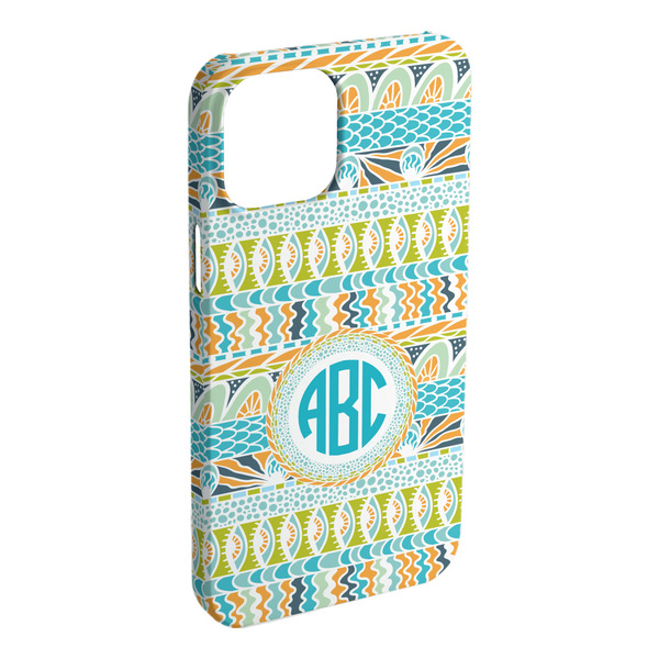 Custom Abstract Teal Stripes iPhone Case - Plastic (Personalized)