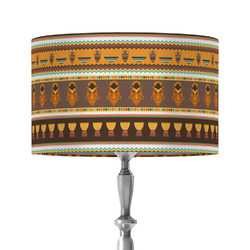 African Masks 12" Drum Lamp Shade - Fabric