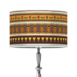 African Masks 12" Drum Lamp Shade - Poly-film