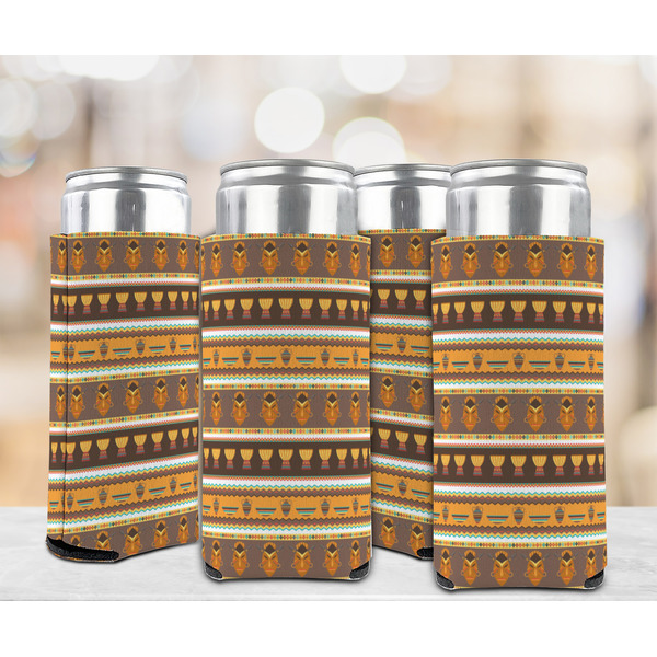 African Masks 12oz Tall Can Sleeve - Set of 4 - LIFESTYLE