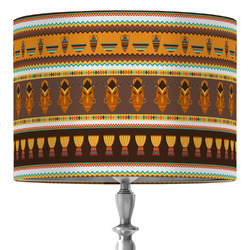 African Masks 16" Drum Lamp Shade - Fabric