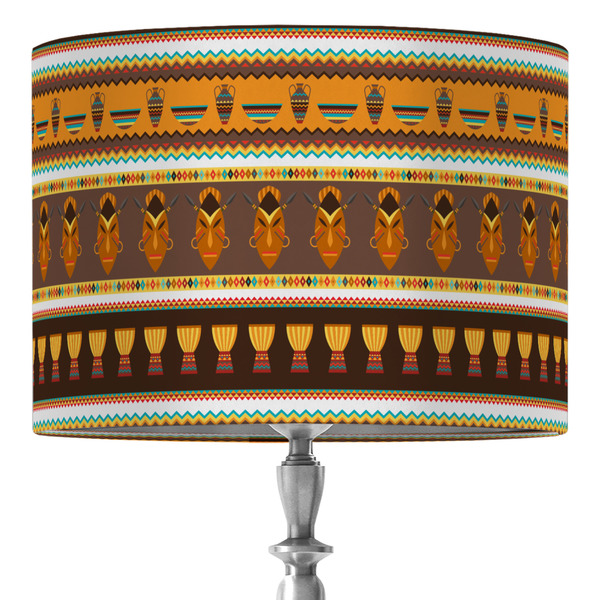 Custom African Masks 16" Drum Lamp Shade - Fabric