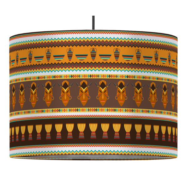Custom African Masks Drum Pendant Lamp