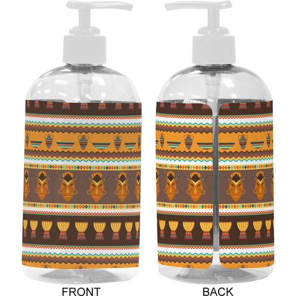 African Masks 16 oz Plastic Liquid Dispenser- Approval- White