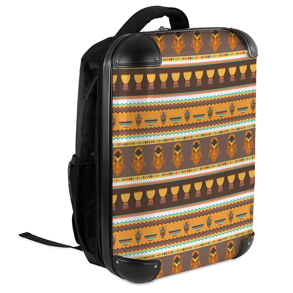 African Masks 18" Hard Shell Backpacks - ANGLED VIEW