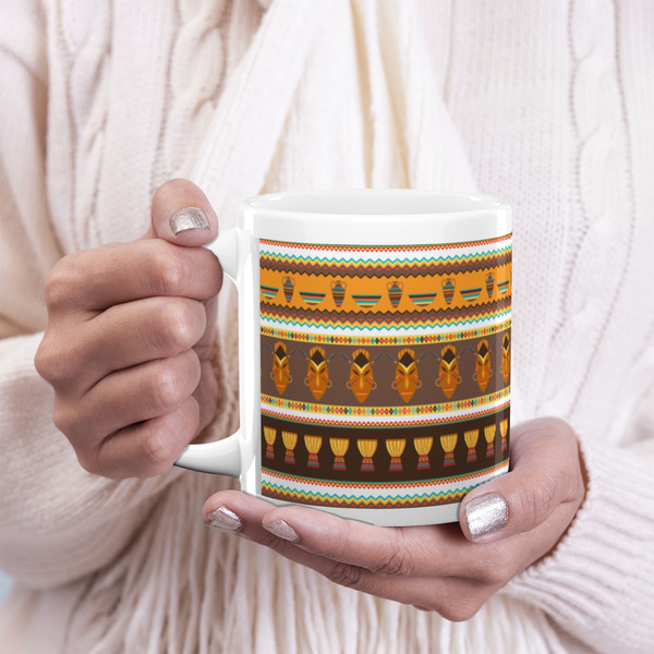 African Masks 20oz Coffee Mug - LIFESTYLE
