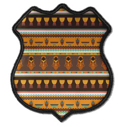 African Masks Iron On Shield Patch C