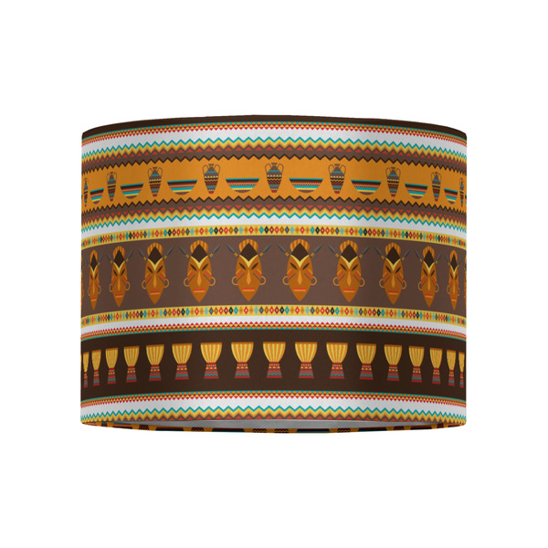 African Masks 8" Drum Lampshade - FRONT (Fabric)