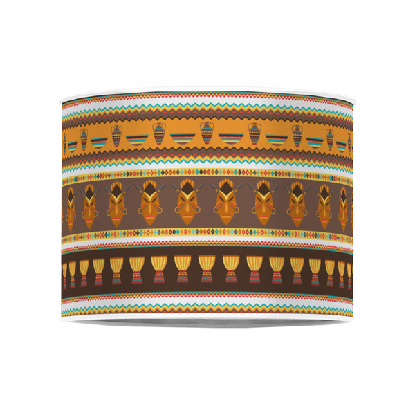 African Masks 8" Drum Lampshade - FRONT (Poly Film)