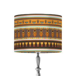 African Masks 8" Drum Lamp Shade - Fabric
