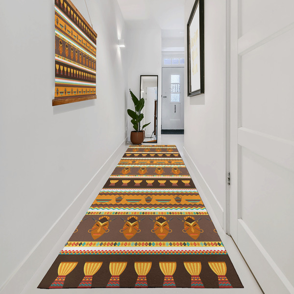 African Masks Area Rug Sizes - In Context (vertical)