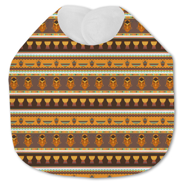Custom African Masks Jersey Knit Baby Bib