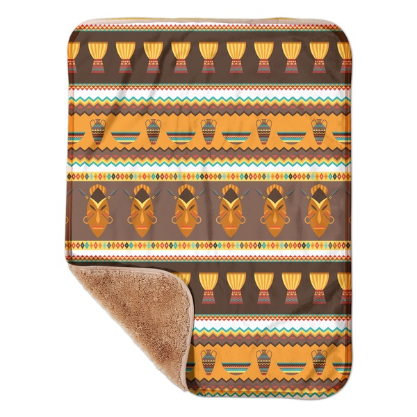 Custom African Masks Sherpa Baby Blanket - 30" x 40"