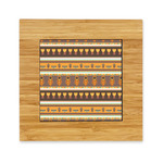 African Masks Bamboo Trivet with Ceramic Tile Insert