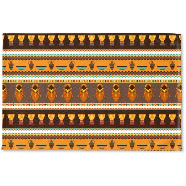 Custom African Masks Woven Mat