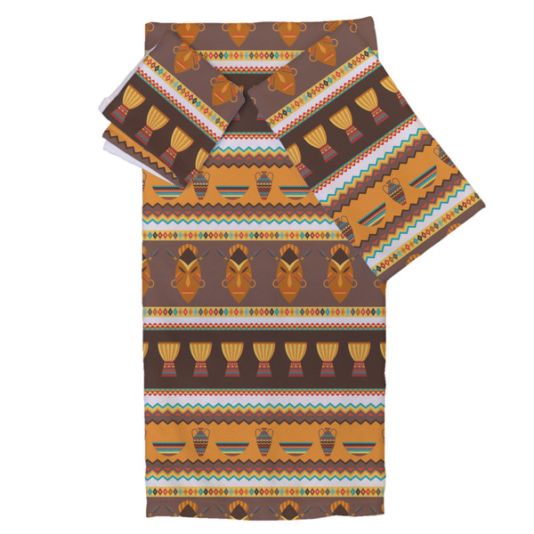 Custom African Masks Bath Towel Set - 3 Pcs