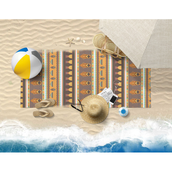 African Masks Beach Towel Lifestyle